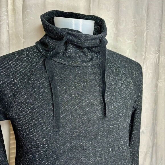 Christopher & Banks Black Silver Cowlneck Pullover Sweatshirt Misses Size M - Picture 4 of 8